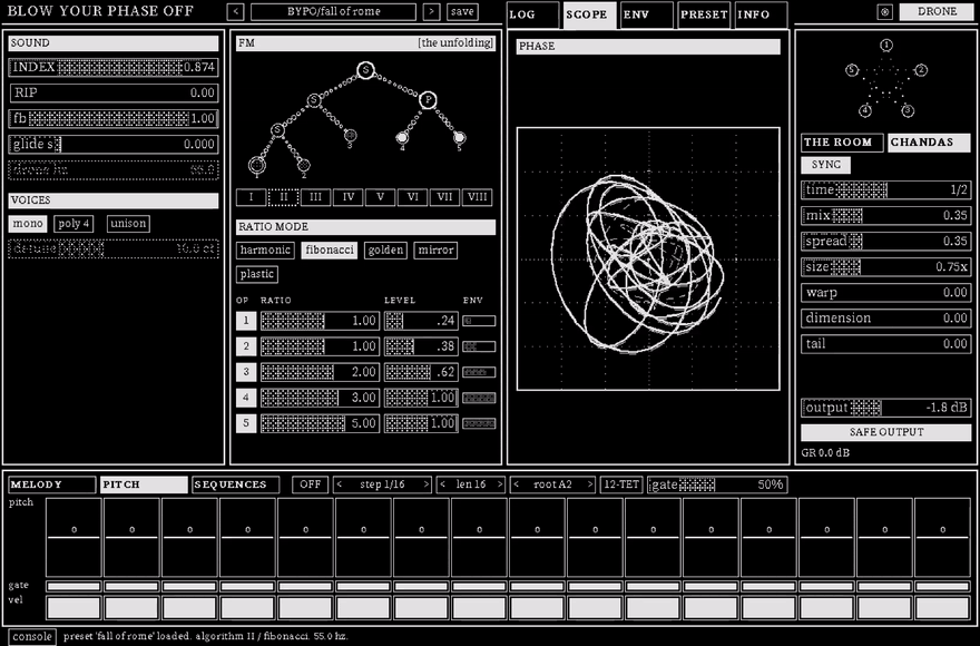 Blow Your Phase Off: operator controls, phase scope and sequencer